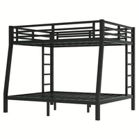 Metal Full XL Over Queen Bunk Bed For Teens And Adults Space-Saving Design Noise Reducing No Box Spring Required