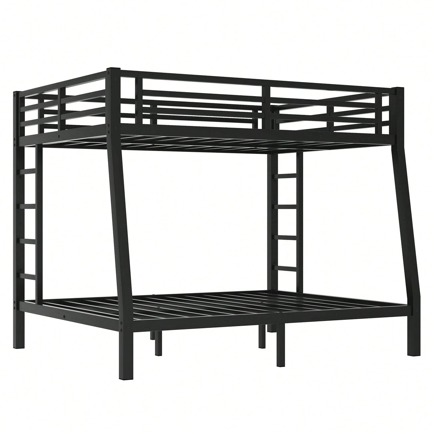 Metal Full XL Over Queen Bunk Bed For Teens And Adults Space-Saving Design Noise Reducing No Box Spring Required