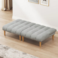 Corduroy Fabric Convertible Sofa Bed With Wooden Legs For Stylish Living Spaces Grey