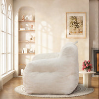 Oversized Memory Foam Bean Bag Chair With Armrests For Adults - Cozy Lounge Chair For Bedroom, Living Room, And Office