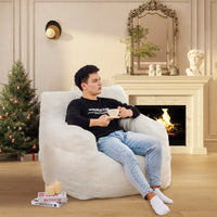 Oversized Memory Foam Bean Bag Chair With Armrests For Adults - Cozy Lounge Chair For Bedroom, Living Room, And Office