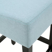 Set Of 2 Light Blue Backless Leather Counter Height Barstools For Modern Home Decor