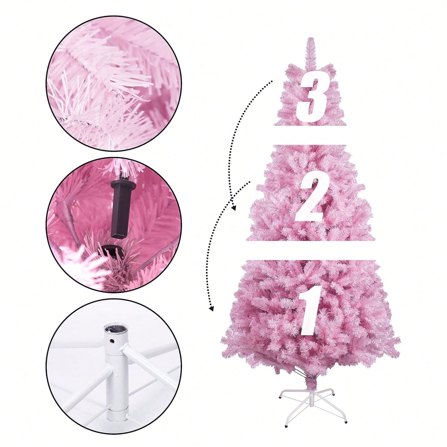 6FT Pink Christmas Tree For Festive Holiday Decor