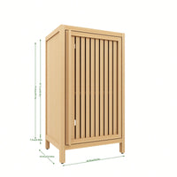 Versatile Freestanding Bamboo Storage Cabinet With Door And Shelf For Bathroom Living Room Bedroom Hallway Kitchen