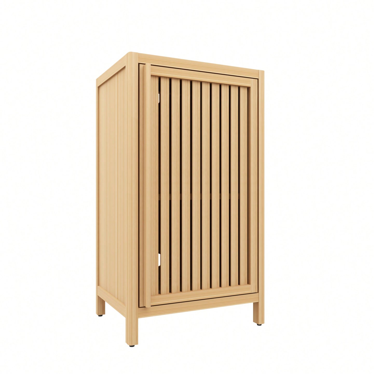 Versatile Freestanding Bamboo Storage Cabinet With Door And Shelf For Bathroom Living Room Bedroom Hallway Kitchen