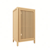 Versatile Freestanding Bamboo Storage Cabinet With Door And Shelf For Bathroom Living Room Bedroom Hallway Kitchen