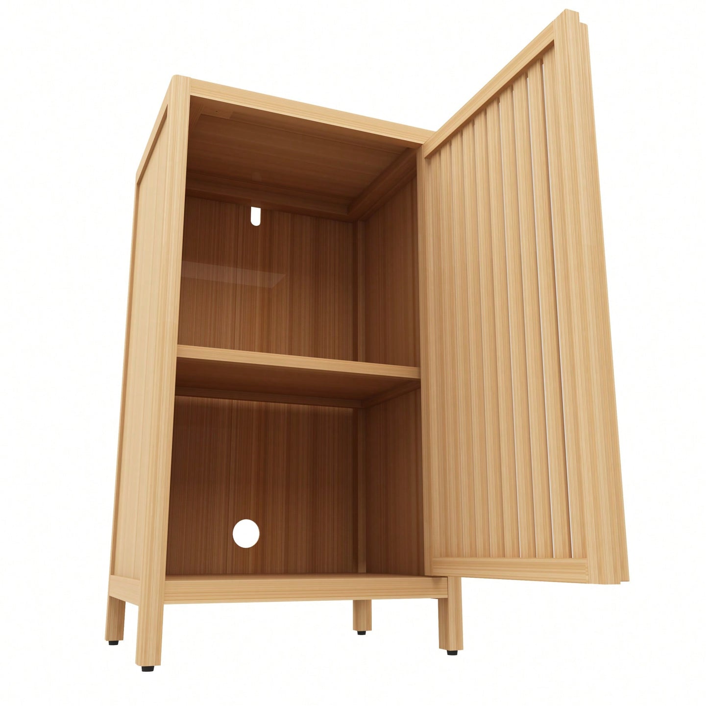 Versatile Freestanding Bamboo Storage Cabinet With Door And Shelf For Bathroom Living Room Bedroom Hallway Kitchen