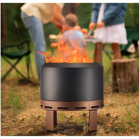 24 Inch Outdoor Smokeless Fire Pit For Camping And Backyard Bonfire Wood Burning Stove With Stand