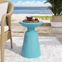 Large Outdoor Metal End Table For Patio And Garden Use