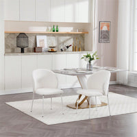 Adjustable Iron-Footed Dining Chair Set Of 2 For Dining Room Living Room Study Room