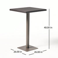 26 Inch Square Outdoor Bar Table For Patio And Garden Use