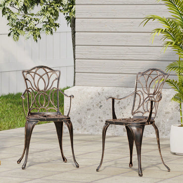 Set Of 2 Black Copper Dining Chairs For Modern Home Decor