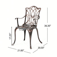 Set Of 2 Black Copper Dining Chairs For Modern Home Decor