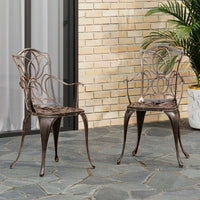 Set Of 2 Black Copper Dining Chairs For Modern Home Decor