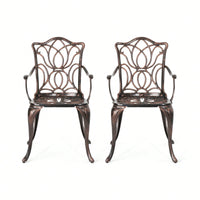 Set Of 2 Black Copper Dining Chairs For Modern Home Decor