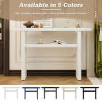 Elegant Minimalist Console Table With Rounded Edges And Sturdy Shelf For Entryway And Living Room In Black