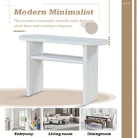 Elegant Minimalist Console Table With Rounded Edges And Sturdy Shelf For Entryway And Living Room In Black