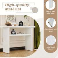 Elegant Minimalist Console Table With Rounded Edges And Sturdy Shelf For Entryway And Living Room In Black