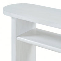 Elegant Minimalist Console Table With Rounded Edges And Sturdy Shelf For Entryway And Living Room In Black