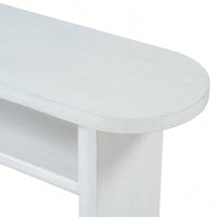 Elegant Minimalist Console Table With Rounded Edges And Sturdy Shelf For Entryway And Living Room In Black