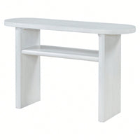 Elegant Minimalist Console Table With Rounded Edges And Sturdy Shelf For Entryway And Living Room In Black