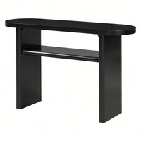 Elegant Minimalist Console Table With Rounded Edges And Sturdy Shelf For Entryway And Living Room In Black