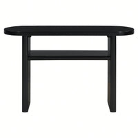 Elegant Minimalist Console Table With Rounded Edges And Sturdy Shelf For Entryway And Living Room In Black