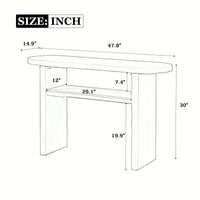 Elegant Minimalist Console Table With Rounded Edges And Sturdy Shelf For Entryway And Living Room In Black