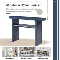 Elegant Minimalist Console Table With Rounded Edges And Sturdy Shelf For Entryway And Living Room In Black