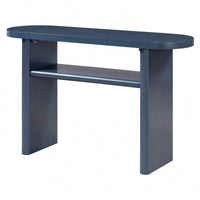 Elegant Minimalist Console Table With Rounded Edges And Sturdy Shelf For Entryway And Living Room In Black