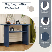 Elegant Minimalist Console Table With Rounded Edges And Sturdy Shelf For Entryway And Living Room In Black