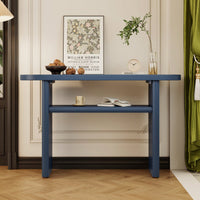 Elegant Minimalist Console Table With Rounded Edges And Sturdy Shelf For Entryway And Living Room In Black