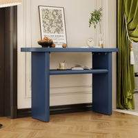 Elegant Minimalist Console Table With Rounded Edges And Sturdy Shelf For Entryway And Living Room In Black