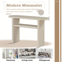 Elegant Minimalist Console Table With Rounded Edges And Sturdy Shelf For Entryway And Living Room In Black