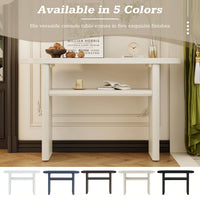 Elegant Minimalist Console Table With Rounded Edges And Sturdy Shelf For Entryway And Living Room In Black