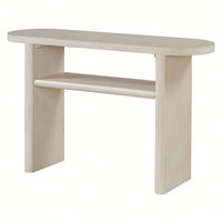 Elegant Minimalist Console Table With Rounded Edges And Sturdy Shelf For Entryway And Living Room In Black