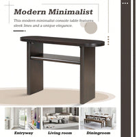 Elegant Minimalist Console Table With Rounded Edges And Sturdy Shelf For Entryway And Living Room In Black