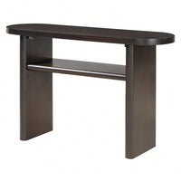 Elegant Minimalist Console Table With Rounded Edges And Sturdy Shelf For Entryway And Living Room In Black