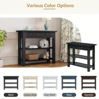 Stylish Retro Console Table With Drawer And Two Durable Shelves For Entryway Or Living Room In Espresso Finish