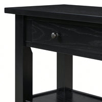 Stylish Retro Console Table With Drawer And Two Durable Shelves For Entryway Or Living Room In Espresso Finish