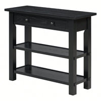 Stylish Retro Console Table With Drawer And Two Durable Shelves For Entryway Or Living Room In Espresso Finish