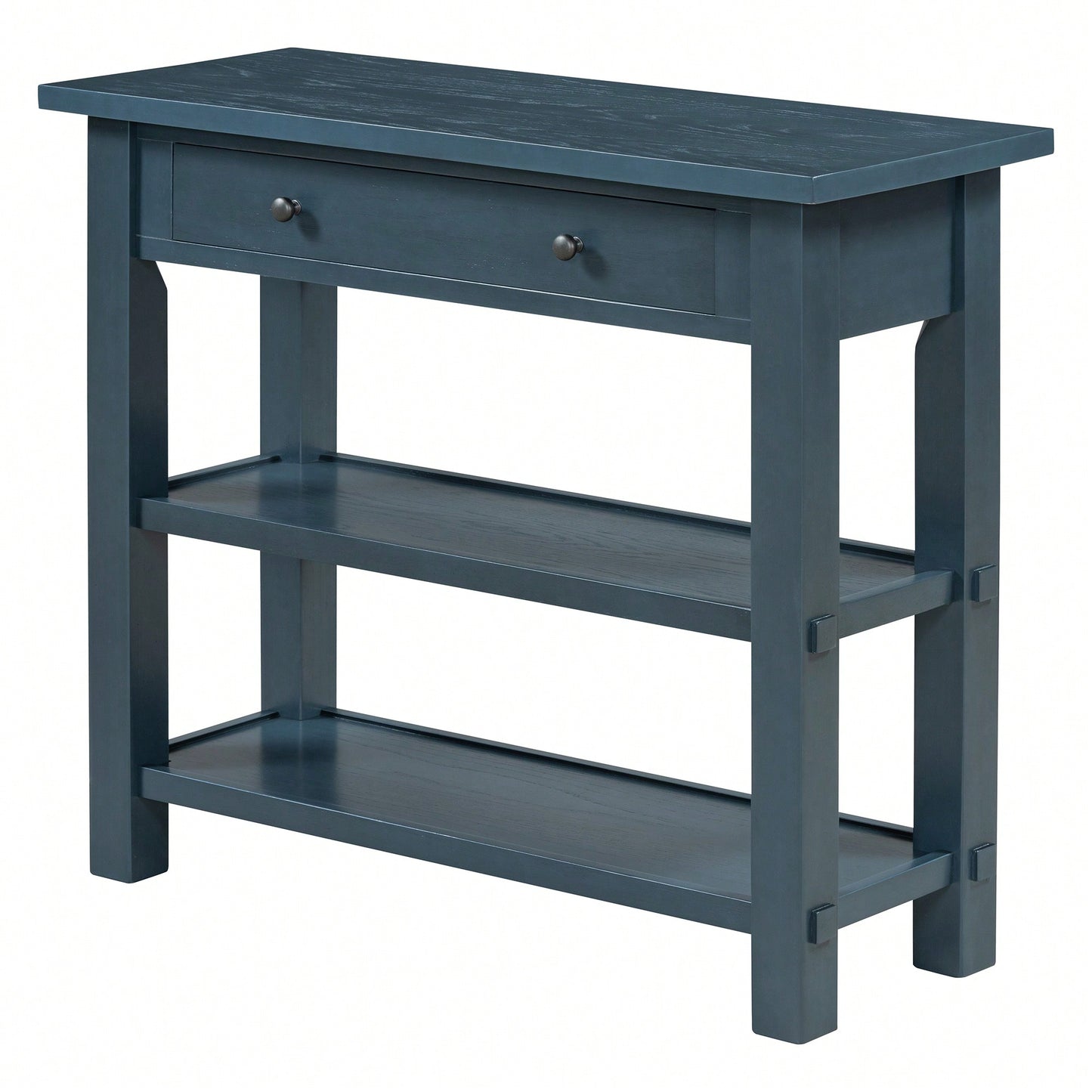 Stylish Retro Console Table With Drawer And Two Durable Shelves For Entryway Or Living Room In Espresso Finish