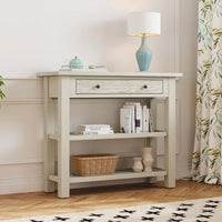 Stylish Retro Console Table With Drawer And Two Durable Shelves For Entryway Or Living Room In Espresso Finish