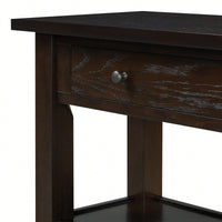 Stylish Retro Console Table With Drawer And Two Durable Shelves For Entryway Or Living Room In Espresso Finish