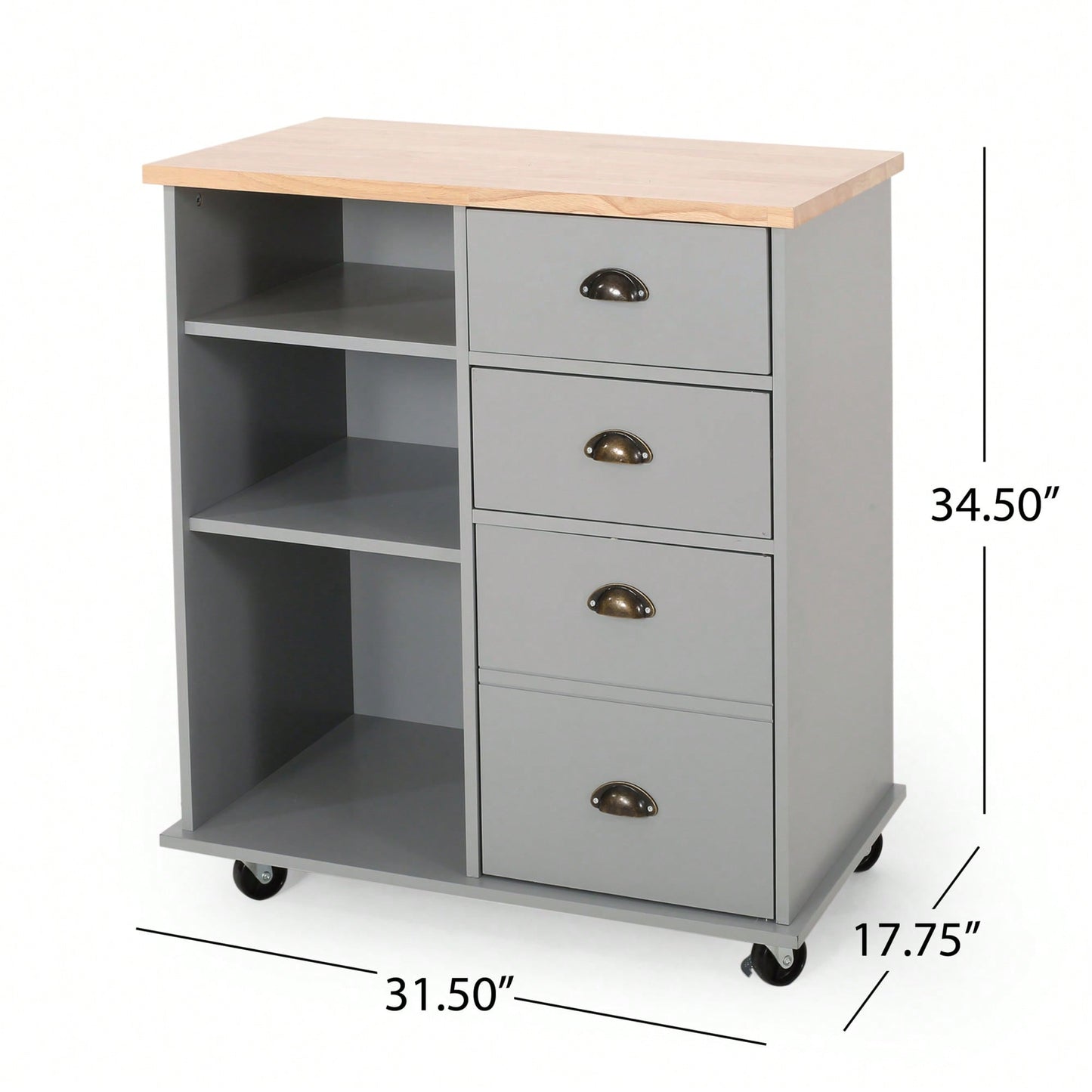 Versatile Kitchen Cart With Two Drawers And One Door For Extra Storage And Organization