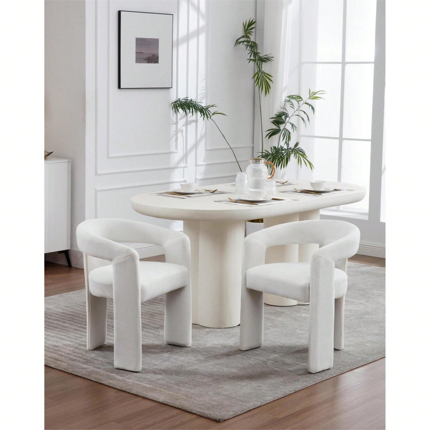 Dining Chair Set Of 2 Stylish Upholstered Furniture For Home And Kitchen Beige