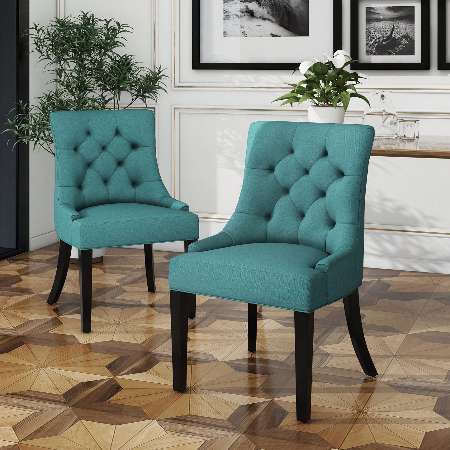 Stylish Set Of 2 Modern Dining Chairs For Home And Kitchen Decor