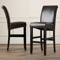 Upholstered 30 Inch Counter Stool Set Of 2 With Solid Wood Frame For Kitchen And Dining Room
