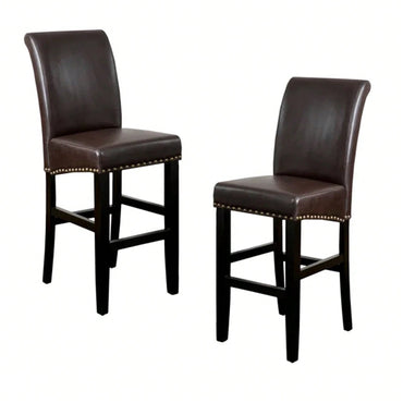 Upholstered 30 Inch Counter Stool Set Of 2 With Solid Wood Frame For Kitchen And Dining Room