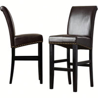 Upholstered 30 Inch Counter Stool Set Of 2 With Solid Wood Frame For Kitchen And Dining Room